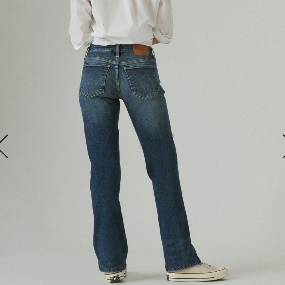 Lucky Brand Easy Rider Jean mid rise straight fit boot cut dark wash size 2 26 - Picture 2 of 16